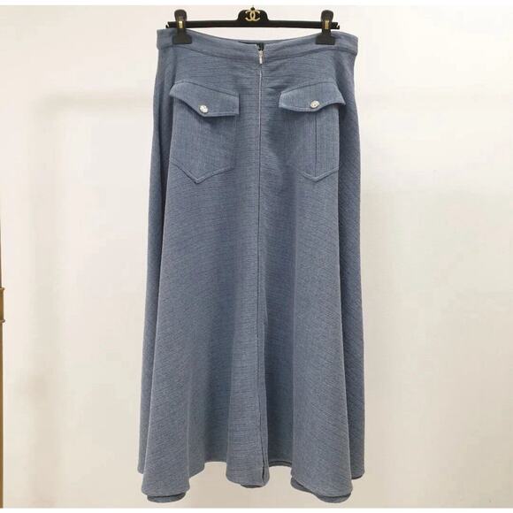 Chanel Two Pockets Flare Midi Skirt Size 44